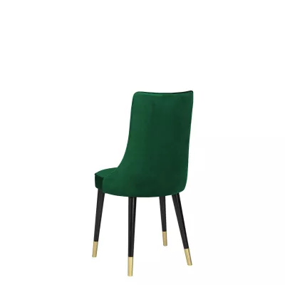 Čalúnená jedálenská stolička BILAR - čierna / zlatá / zelená