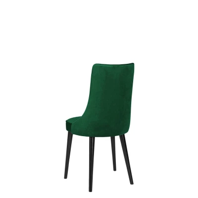 Čalúnená jedálenská stolička BILAR - čierna / zelená