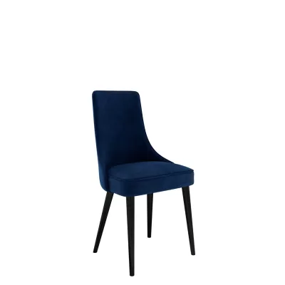 Čalúnená jedálenská stolička BILAR - čierna / modrá