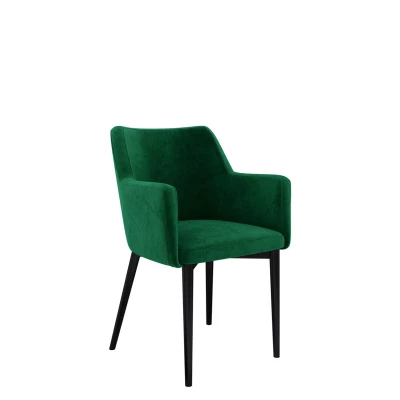 Čalúnená jedálenská stolička HAUMON - čierna / zelená
