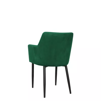 Čalúnená jedálenská stolička HAUMON - čierna / zelená
