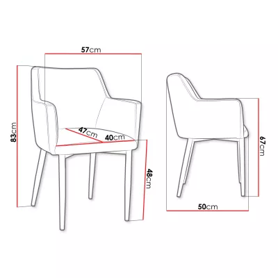 Čalúnená jedálenská stolička HAUMON - čierna / modrá