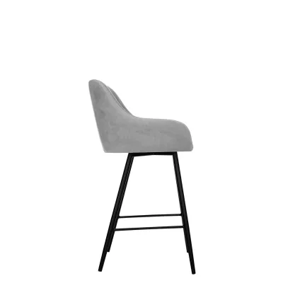 Čalúnená barová stolička WUDSEN - čierna / svetlá šedá