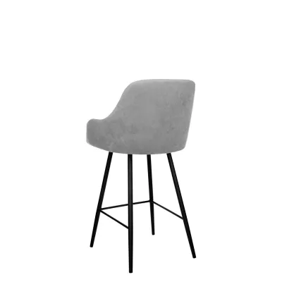 Čalúnená barová stolička WUDSEN - čierna / svetlá šedá