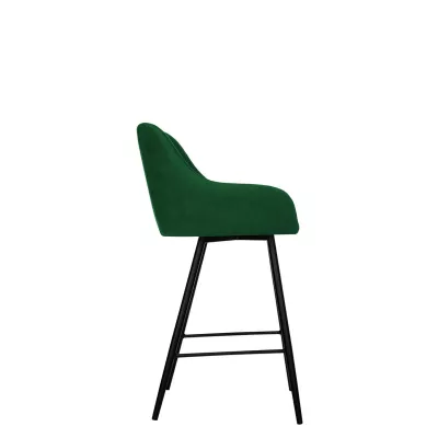 Čalúnená barová stolička WUDSEN - čierna / zelená