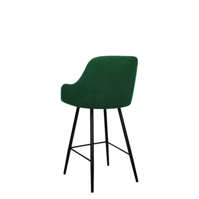 Čalúnená barová stolička WUDSEN - čierna / zelená