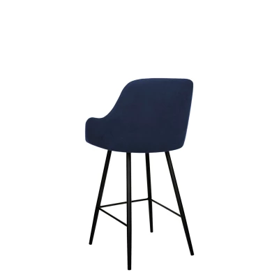 Čalúnená barová stolička WUDSEN - čierna / modrá