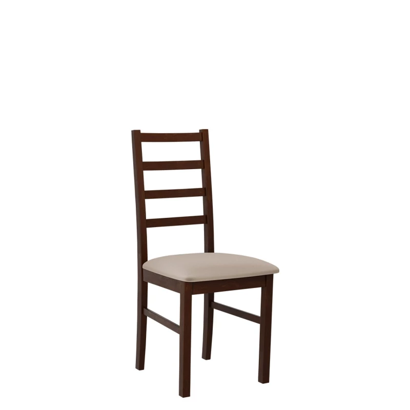Drevená jedálenská stolička s látkovým poťahom DANBURY 8 - orech / béžová