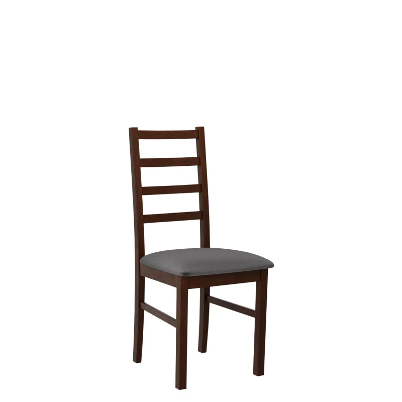 Drevená jedálenská stolička s látkovým poťahom DANBURY 8 - orech / tmavá šedá