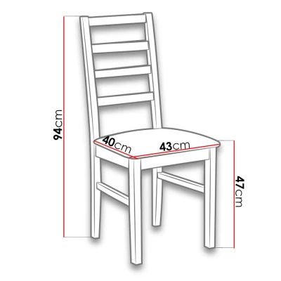Drevená jedálenská stolička s látkovým poťahom DANBURY 8 - biela / béžová