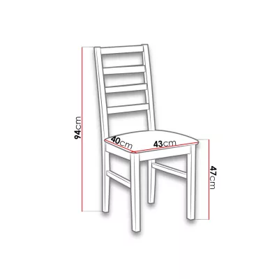 Drevená jedálenská stolička s látkovým poťahom DANBURY 8 - orech / béžová