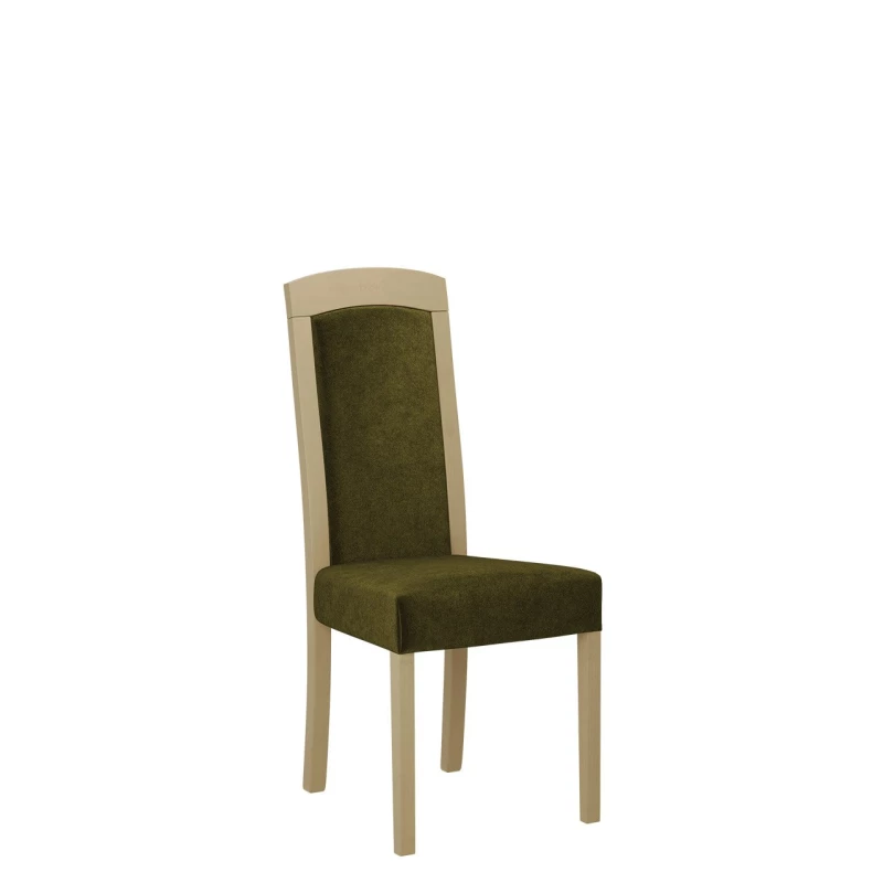 Jedálenská stolička s čalúneným sedákom ENELI 7 - dub sonoma / tmavá olivová