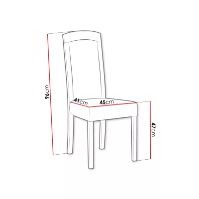 Jedálenská stolička s čalúneným sedákom ENELI 7 - orech / námornícka modrá