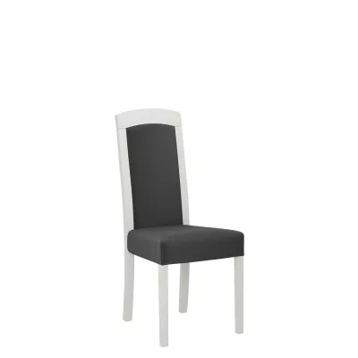 Jedálenská stolička s čalúneným sedákom ENELI 7 - biela / tmavá šedá