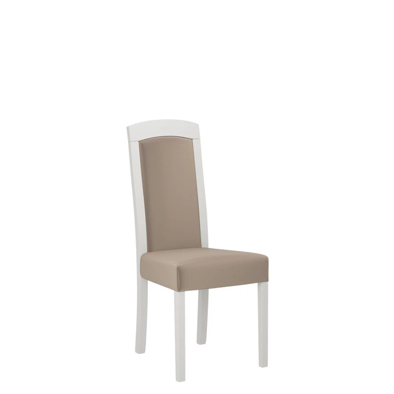 Jedálenská stolička s čalúneným sedákom ENELI 7 - biela / béžová