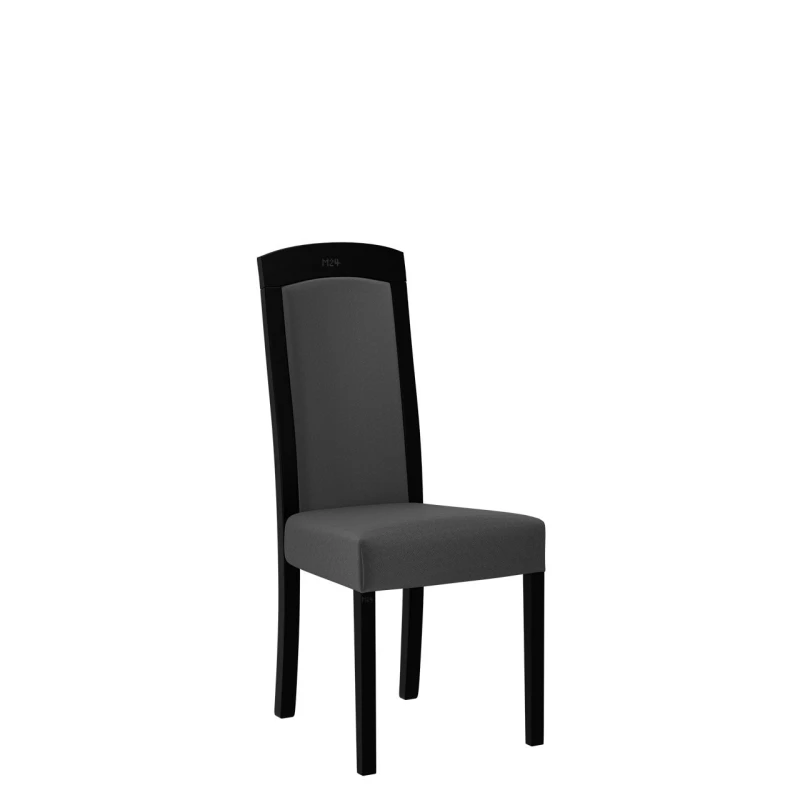 Jedálenská stolička s čalúneným sedákom ENELI 7 - čierna / tmavá šedá