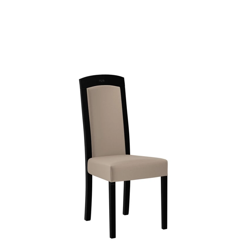 Jedálenská stolička s čalúneným sedákom ENELI 7 - čierna / béžová
