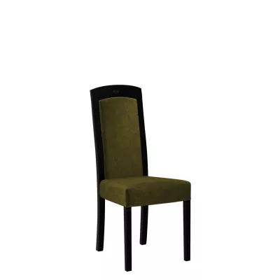 Jedálenská stolička s čalúneným sedákom ENELI 7 - čierna / tmavá olivová