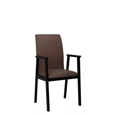 Čalúnená jedálenská stolička s podrúčkami NASU 1 - čierna / hnedá 2