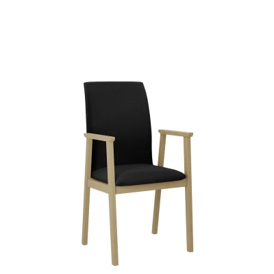 Čalúnená jedálenská stolička s podrúčkami NASU 1 - dub sonoma / čierna
