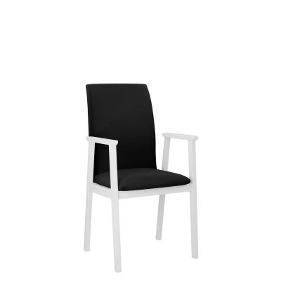 Čalúnená jedálenská stolička s podrúčkami NASU 1 - biela / čierna