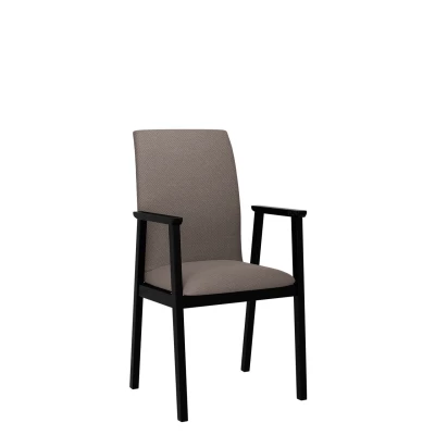 Čalúnená jedálenská stolička s podrúčkami NASU 1 - čierna / hnedá 1