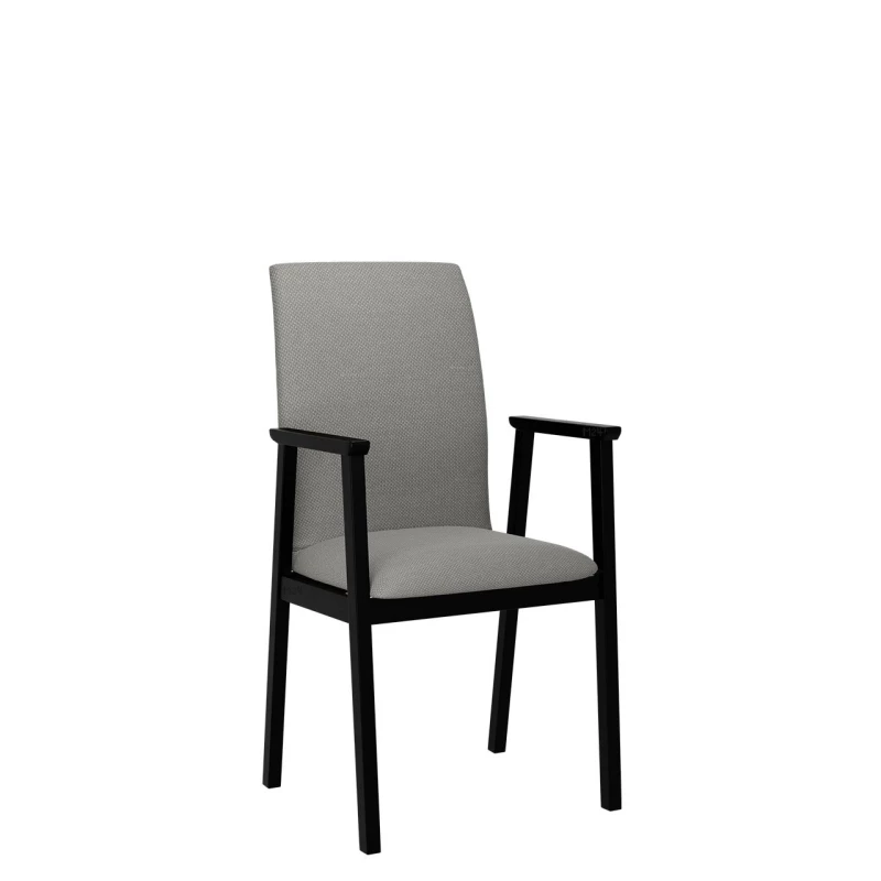 Čalúnená jedálenská stolička s podrúčkami NASU 1 - čierna / šedá