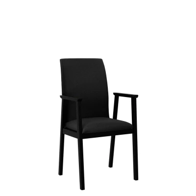 Čalúnená jedálenská stolička s podrúčkami NASU 1 - čierna