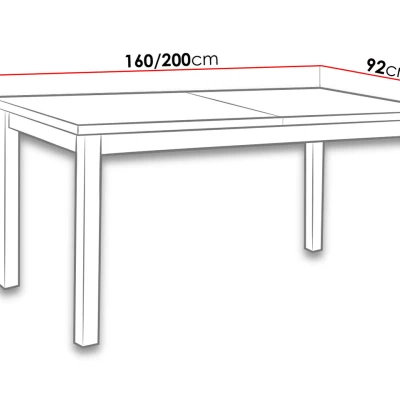 Rozkladací kuchynský stôl 160x90 cm CAMBERT 2 - biely