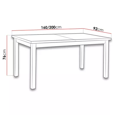 Rozkladací kuchynský stôl 160x90 cm CAMBERT 2 - biely