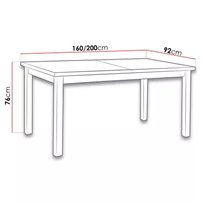 Rozkladací kuchynský stôl 160x90 cm CAMBERT 2 - orech
