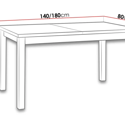 Rozkladací kuchynský stôl 140x80 cm CAMBERT 1 - jelša