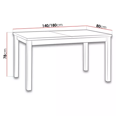 Rozkladací kuchynský stôl 140x80 cm CAMBERT 1 - jelša