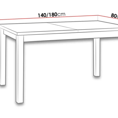 Rozkladací kuchynský stôl 140x80 cm CAMBERT 1 - orech