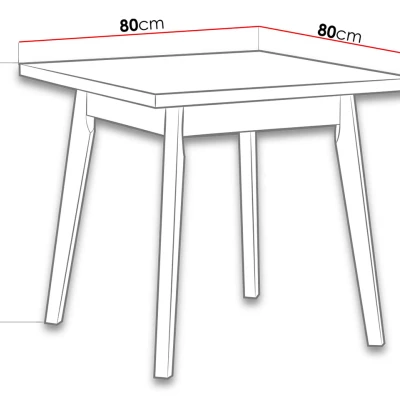 Jedálenský stôl 80x80 cm AMES 1 - dub sonoma