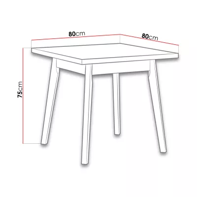 Jedálenský stôl 80x80 cm AMES 1 - dub sonoma