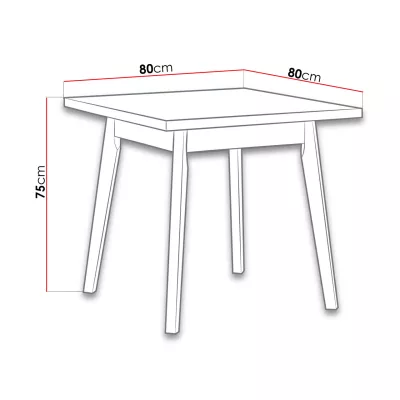 Jedálenský stôl 80x80 cm AMES 1 - dub sonoma / biely