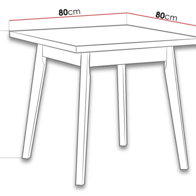 Jedálenský stôl 80x80 cm AMES 1 - dub grandson / biely