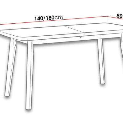 Rozkladací stôl do jedálne 140x80 cm AMES 6 - dub sonoma