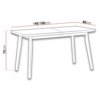 Rozkladací stôl do jedálne 140x80 cm AMES 6 - dub sonoma