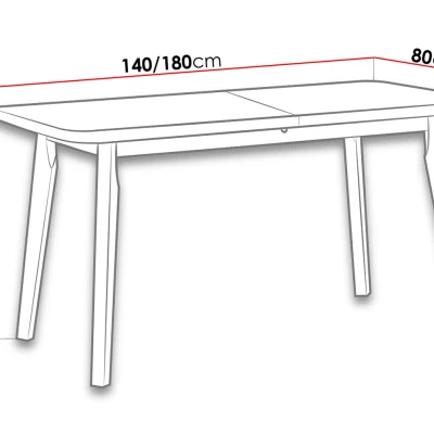 Rozkladací stôl do jedálne 140x80 cm AMES 6 - dub sonoma / biely