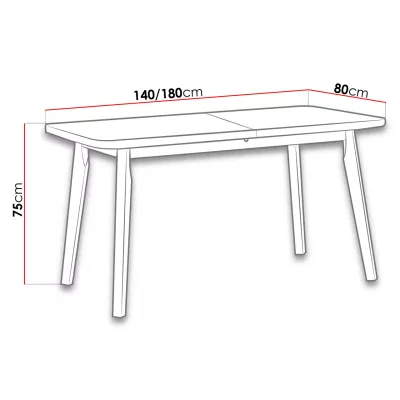 Rozkladací stôl do jedálne 140x80 cm AMES 6 - dub sonoma / biely