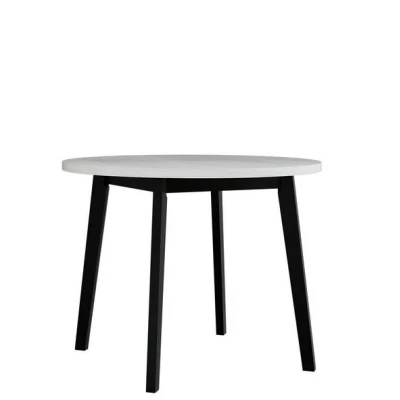 Okrúhly jedálenský stôl 100 cm AMES 3 - biely / čierny