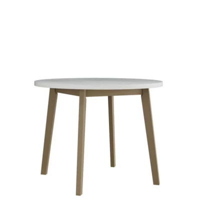 Okrúhly jedálenský stôl 100 cm AMES 3 - biely / dub sonoma