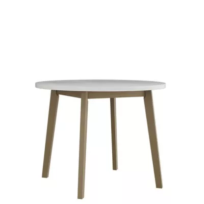 Okrúhly jedálenský stôl 100 cm AMES 3 - biely / dub sonoma