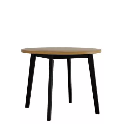 Okrúhly jedálenský stôl 100 cm AMES 3 - dub grandson / čierny