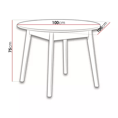 Okrúhly jedálenský stôl 100 cm AMES 3 - dub grandson / čierny