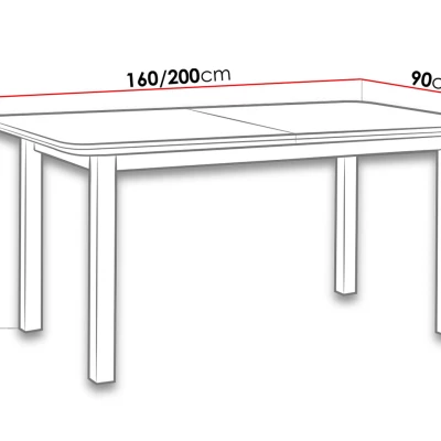 Rozkladací kuchynský stôl 160x90 cm BANGS 7 - biely