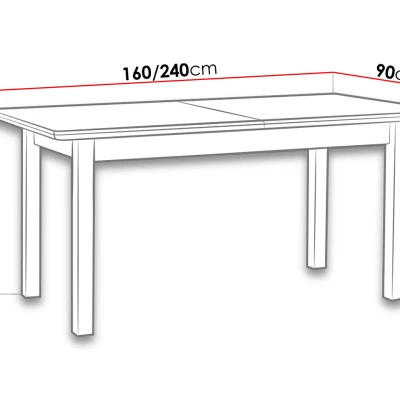 Rozkladací jedálenský stôl 160x90 cm BANGS 6 - orech
