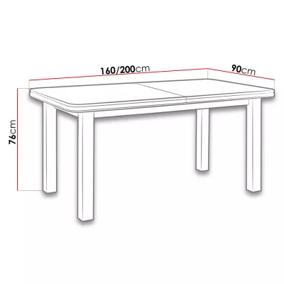 Rozkladací kuchynský stôl 160x90 cm BANGS 5 - orech